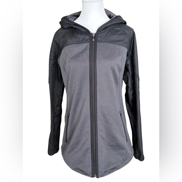 The North Face Jackets & Blazers - The North Face Women’s Grey Black Hybrid Hooded Jacket Fleece Zip Medium